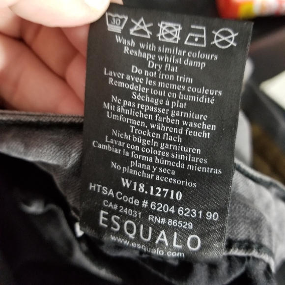 ESQUALO | black distressed copper stripe jeans - Picture 9 of 9